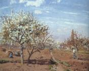 Orchard in Bloom at Louveciennes - 卡米耶·毕沙罗